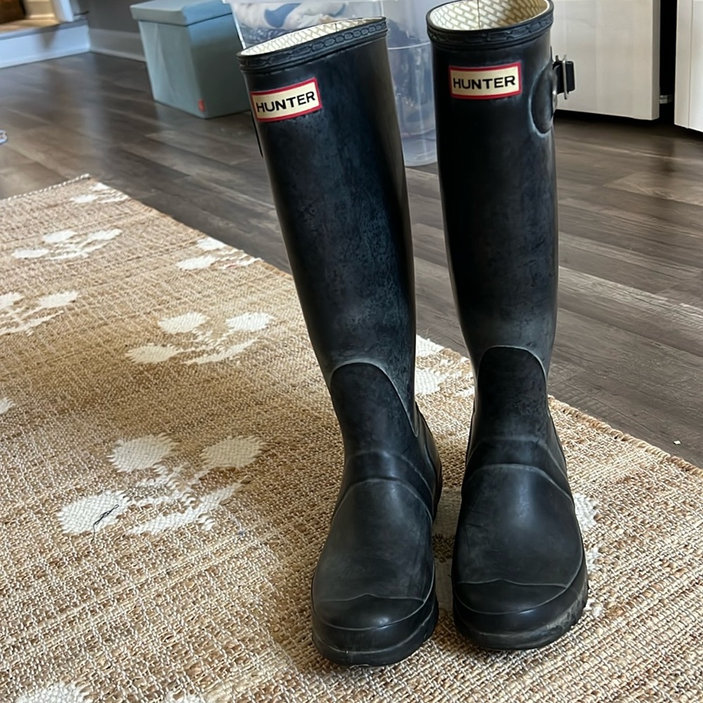 Hunter original tall rain boots in black
